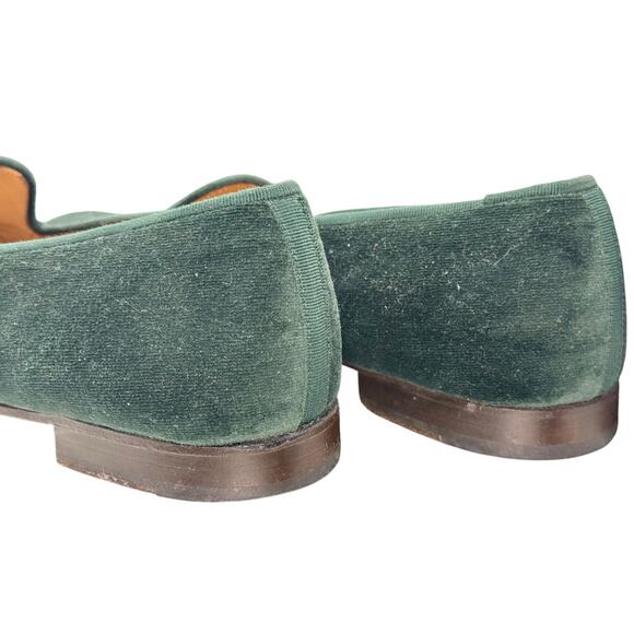 Stubbs and Wootton Green Jolly Roger Skull Embroidered Velvet Slippers Men's 8 - Picture 4 of 7